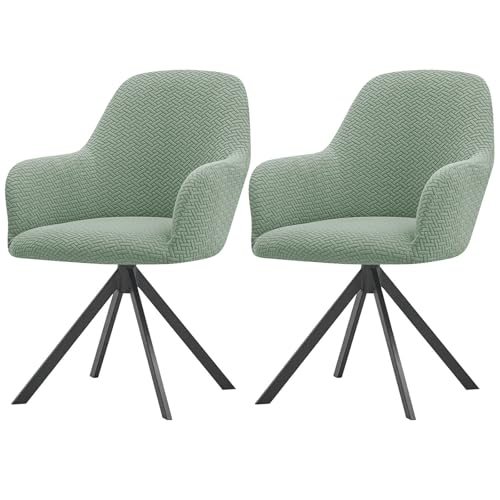 ZRCYXDW Stuhlhussen Mit Armlehne, Stretch Stuhlbezug Mit Armlehne Abnehmbarem Moderne Sesselbezug Drehbar Bar Stuhlhussen-Grün-2 Stück von ZRCYXDW