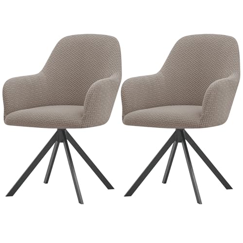 ZRCYXDW Stuhlhussen Mit Armlehne, Stretch Stuhlbezug Mit Armlehne Abnehmbarem Moderne Sesselbezug Drehbar Bar Stuhlhussen-Khaki-2 Stück von ZRCYXDW