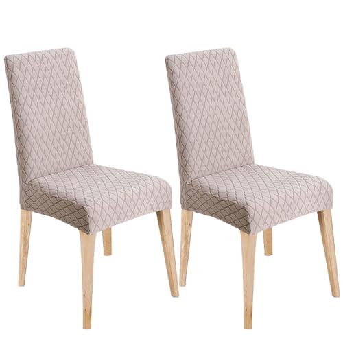 ZRCYXDW Stuhlhussen Stretch, Dicke Weicher Stuhlhussen Für Esszimmerstühle Abnehmbarer Waschbarer Stuhlhussen Für Esszimmer Mit Elastischer Unterseite Stuhlbezug Schwingstuhl-Taupe-2 Stück von ZRCYXDW