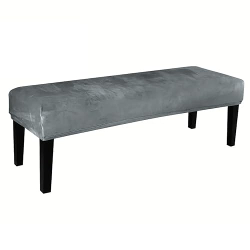 ZRCYXDW Universal-Bezug Für Esszimmer-Bank, Weiche Samt Dining Bench Cover Für Esszimmer Stretch Waschbar Bezug Für Esszimmerstuhl Verdicken Rechteckig Stuhlhussen-Dunkelgrau-Large von ZRCYXDW