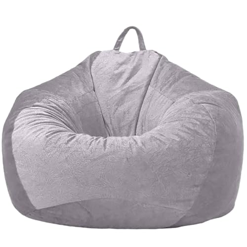 ZRCYXDW Velvet Sitzsack (ohne Füllung), Sanft Gemütlich Bean Bag Sitzsack Erwachsene Waschbar Sitzsack Sitzsack Erwachsene Für Erwachsene Kind-Grau Blau-90×110cm von ZRCYXDW