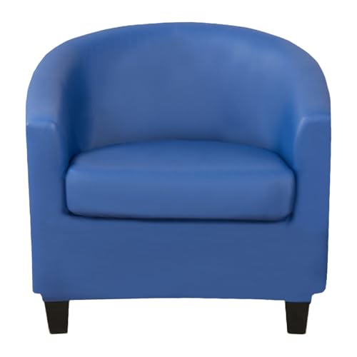 ZRCYXDW Wasserdicht Club Chair Schonbezug, 2 Stück PU Leder Sesselschoner Sesselüberwurf Anti-Rutsch Sesselbezug Abnehmbarem Schonbezug Für Clubsessel Für Hotel Rezeption-Blau-2 Stück von ZRCYXDW