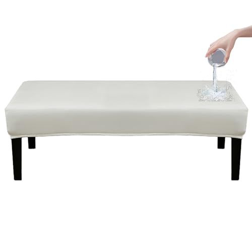 ZRCYXDW Wasserdicht Universal-Bezug Für Esszimmer-Bank, Stretch PU Leder Dining Bench Cover Für Esszimmer Abnehmbarem Bezug Für Esszimmerstuhl Waschbar Für Wohnzimmer-Beige-180cm(70.9in) von ZRCYXDW