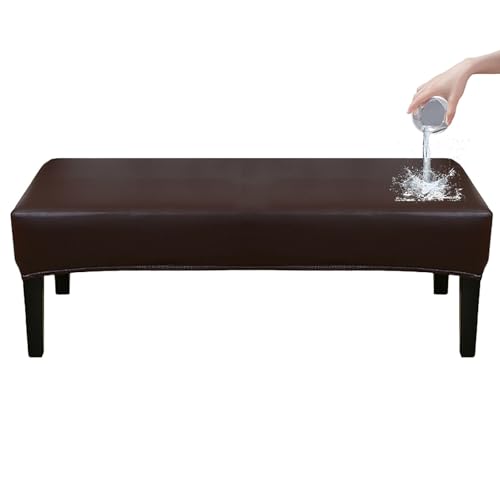 ZRCYXDW Wasserdicht Universal-Bezug Für Esszimmer-Bank, Stretch PU Leder Dining Bench Cover Für Esszimmer Abnehmbarem Bezug Für Esszimmerstuhl Waschbar Für Wohnzimmer-Braun-180cm(70.9in) von ZRCYXDW