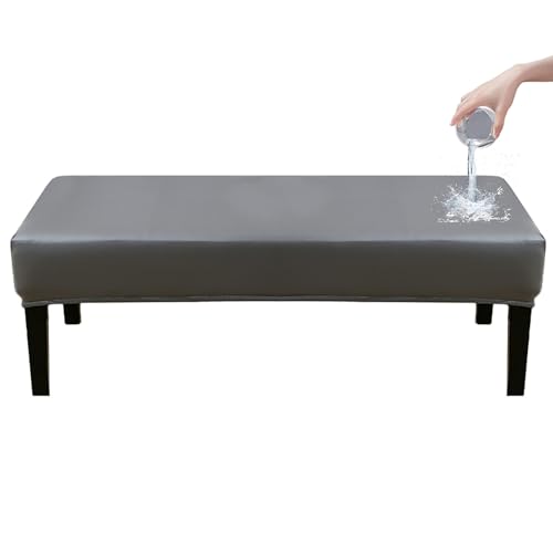 ZRCYXDW Wasserdicht Universal-Bezug Für Esszimmer-Bank, Stretch PU Leder Dining Bench Cover Für Esszimmer Abnehmbarem Bezug Für Esszimmerstuhl Waschbar Für Wohnzimmer-Dunkelgrau-180cm(70.9in) von ZRCYXDW