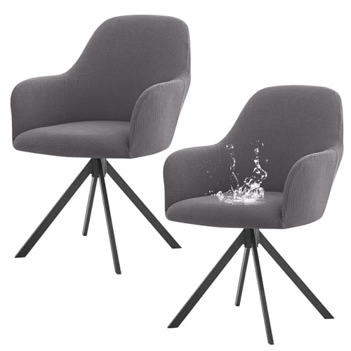 ZRCYXDW Wasserdichter Stuhlbezug Mit Armlehne, Elastisch Stuhlhussen Mit Armlehne Weicher Rutschfester Abnehmbarer Büro Hochlehner Stuhlbezug Waschbarer-dunkelgrau-2 Stück ZRCYXDW Wasserdichter Stuhlbezug Mit Armlehne, Elastisch Stuhlhussen Mit Armlehne Weicher Rutschfester Abnehmbarer Büro Hochlehner Stuhlbezug Waschbarer-dunkelgrau-2 Stück von ZRCYXDW