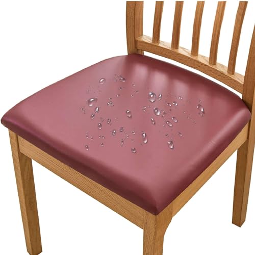 ZRCYXDW wasserdicht stuhlbezug sitzfläche 4er Set, PuLeder Esszimmerstuhl Sitzbezug Abnehmbar waschbar Stretch Bezug für Stühle für Küche Esszimmer-Weinrot-4 Stück ZRCYXDW wasserdicht stuhlbezug sitzfläche 4er Set, PuLeder Esszimmerstuhl Sitzbezug Abnehmbar waschbar Stretch Bezug für Stühle für Küche Esszimmer-Weinrot-4 Stück von ZRCYXDW