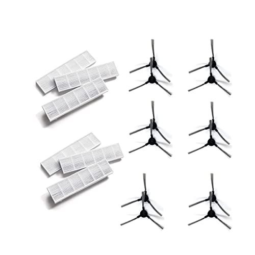 ZRF Ersatz-Filter-Seitenbürsten-Set für Vileda VR 102 et VR 201 PetPro Roboter-Staubsauger (12 Seitenbürsten, 6 Filter) von ZRF