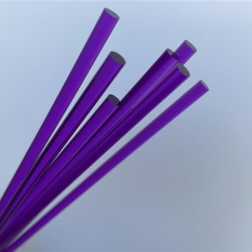 ZRHMCJEN Acrylstangen, Acryl-Cakesicle-Stic10 Stück Acrylstangen Farbig, Durchmesser 5 Mm Farbiacryl-Rundstange, Klare Acrylsticks/Purple/5 * 250Mm von ZRHMCJEN