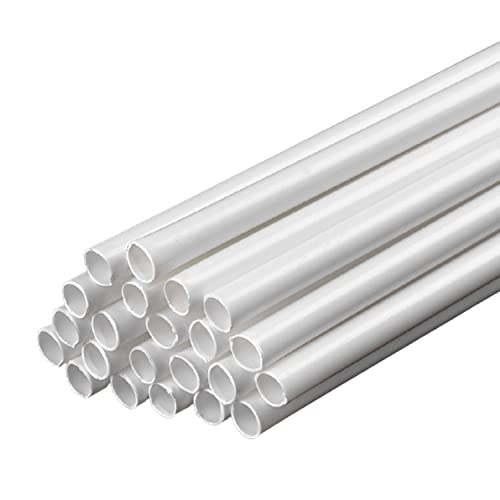 ZRHMCJEN Styrol-Kunststoff-Vierkantstangen, Abs-Hohlrundrohre, Weiß, 5–12 Mm X 500 Mm, Packung Mit Mehreren Größen/One Color/Diameter 8Mm (22Pcs) von ZRHMCJEN