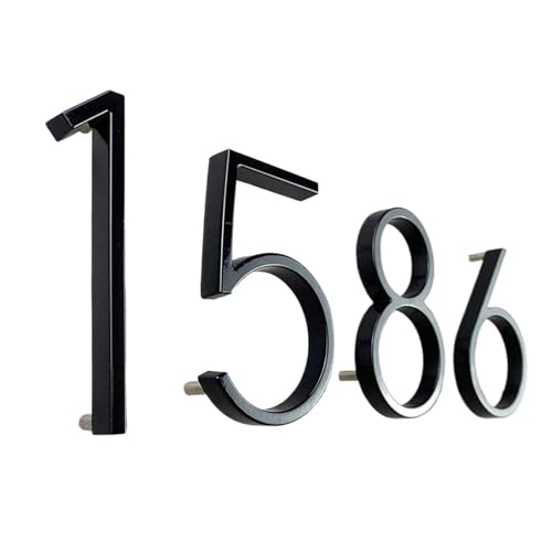 Hausnummer 142mm Floating Exterior House Numbers Modern Number Signs On The Door Extra Large Black Apartment Address And Mailbox Plate 0-9(7) von ZRHWSPD
