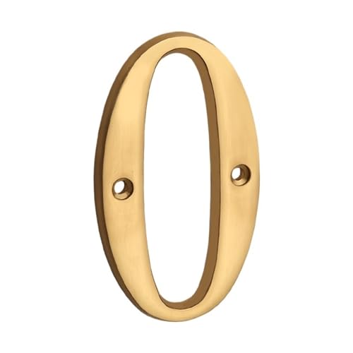 Hausnummer 1pc 4" 101mm Metal House Number Solid Brass & Letter Apartment Door Mailbox Address Sign Outdoor 0-9(0) von ZRHWSPD