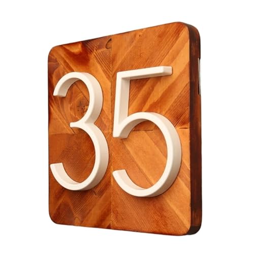 Hausnummer 1pc 5" 125mm Floating House Number White Aluminum Alloy & Letter Metal Address Plate Outdoor Door Dash Slash 0-9(9) von ZRHWSPD