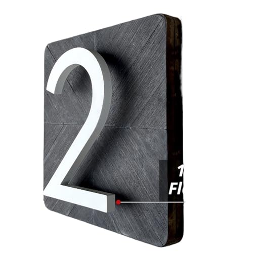 Hausnummer 1pc 6" 15cm Floating House Number White Aluminum Metal Address Plate Apartment Door Outdoor 0-9(6) von ZRHWSPD