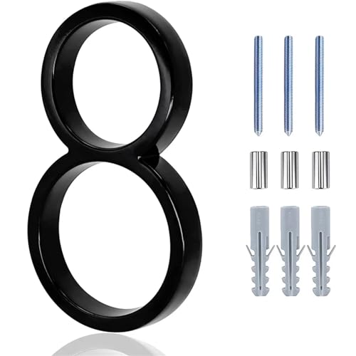 Hausnummer 5inch Floating House Numbers Zinc Alloy Black Modern Number Signs On The Door Apartment Mailbox Address Plate Sign With Nail Kit(8) von ZRHWSPD
