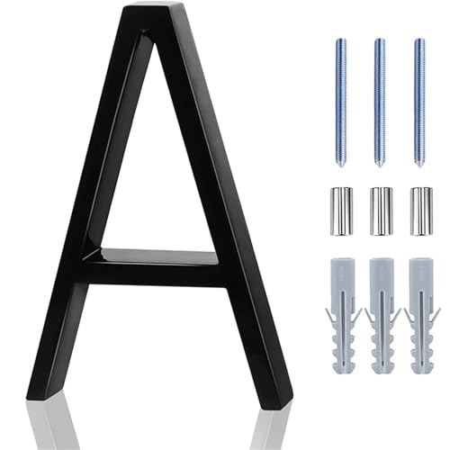Hausnummer 5inch Floating House Numbers Zinc Alloy Black Modern Number Signs On The Door Apartment Mailbox Address Plate Sign With Nail Kit(A) von ZRHWSPD