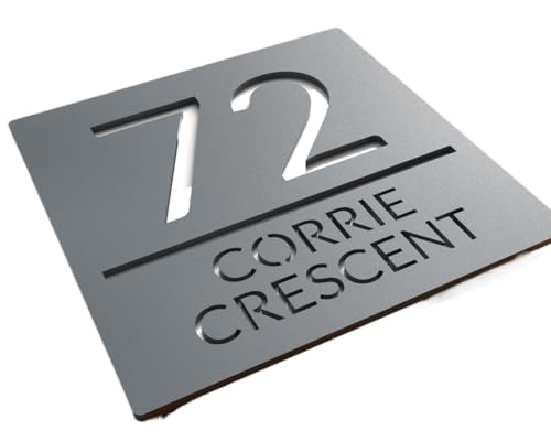 Hausnummer Personalized Custom Acrylic Modern House Numbers Sign Door Address Street 3D Letter Number Plaques Outdoor Name Home Decor Plate(Grey White,18X18CM) von ZRHWSPD