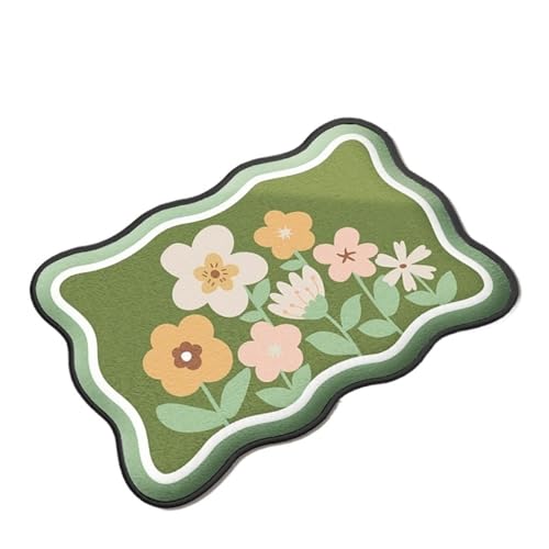 Rutschfester Teppich Saugfähige Bodenmatte for Badezimmer in spezieller Blumenform, Fußmatte, Dicke, pelzige, rutschfeste Fußmatte for Toiletten, Bodenmatte for Duschräume(Flower Cluster,40CMx60CM) von ZRHWSPD