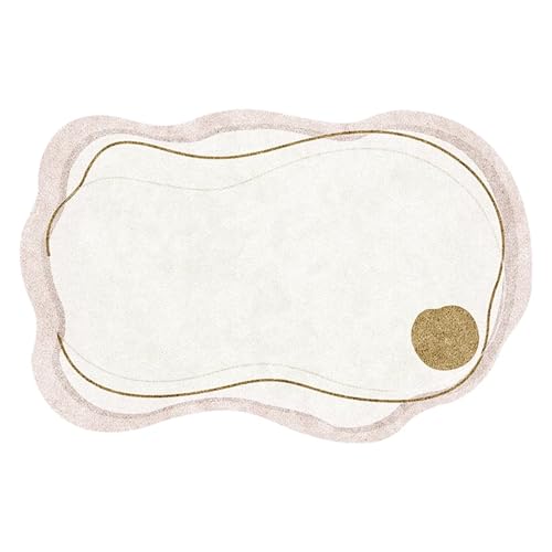 Rutschfester Teppich Unregelmäßige Teppiche for Wohnzimmerdekoration Teppiche for Schlafzimmerdekor Teppich Rutschfester Flächenteppich Kurzflor-Bodenmatte(Yellow,80x120cm) von ZRHWSPD