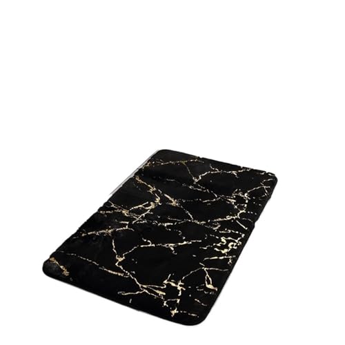 Rutschfester Teppich rutschfeste Badezimmermatte Kaninchen Rosa Schwarz Badematte 40x60cm 50x80cm Dusche Badezimmer Teppich Tolite Bodenteppich WC-Matte(Marble Black,40x60cm) von ZRHWSPD