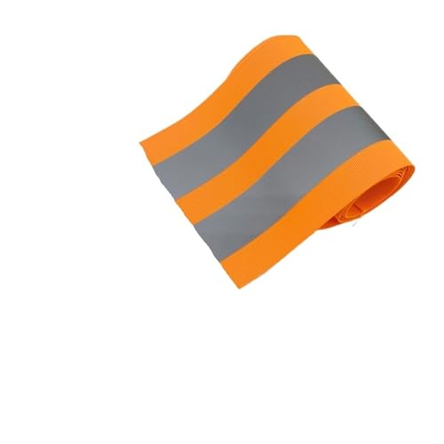 ZRHWSPD Reflektorband 10 cm reflektierendes gewebtes Klebeband, reflektierender Stoffstreifen, mit Nachtwarnband auf Kleidung genäht(Orange D10cmX3.0m) von ZRHWSPD