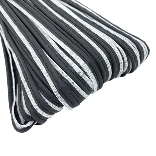 ZRHWSPD Reflektorband 5 Yards 9mm Reflektierende Bandkante Nähen Band Schnur Seil for Blätter Sofa Vorhänge Hüte Kleidung Verschiedene Stoffe Nähen DIY(Black) von ZRHWSPD
