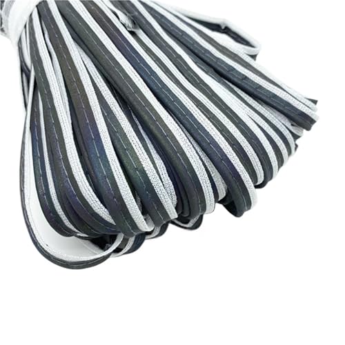 ZRHWSPD Reflektorband 5 Yards 9mm Reflektierende Bandkante Nähen Band Schnur Seil for Blätter Sofa Vorhänge Hüte Kleidung Verschiedene Stoffe Nähen DIY(Colorful) von ZRHWSPD