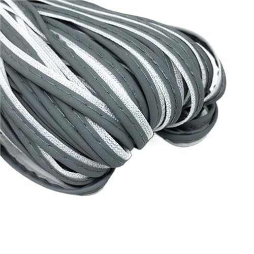 ZRHWSPD Reflektorband 5 Yards 9mm Reflektierende Bandkante Nähen Band Schnur Seil for Blätter Sofa Vorhänge Hüte Kleidung Verschiedene Stoffe Nähen DIY(Dark Grey) von ZRHWSPD