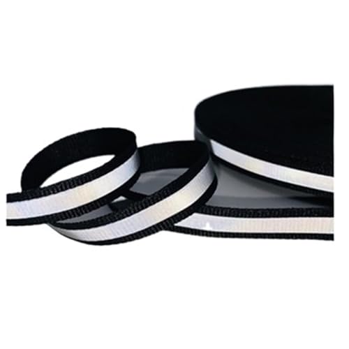 ZRHWSPD Reflektorband 5yards 10mm Sicherheit Silber Reflektierend for Nähen Aufnähen Stoff Reflektorband Gurt Weste Gurtband Warngürtel(Black) von ZRHWSPD