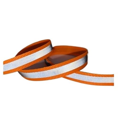 ZRHWSPD Reflektorband 5yards 10mm Sicherheit Silber Reflektierend for Nähen Aufnähen Stoff Reflektorband Gurt Weste Gurtband Warngürtel(Orange) von ZRHWSPD