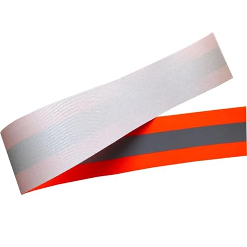 ZRHWSPD Reflektorband Flammhemmendes reflektierendes Stoffband, reflektierender Warnstreifen, Fluoreszierendes Gelb, Baumwolle(Orange,5cmx20m) von ZRHWSPD