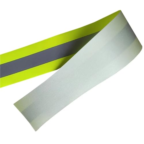 ZRHWSPD Reflektorband Flammhemmendes reflektierendes Stoffband, reflektierender Warnstreifen, Fluoreszierendes Gelb, Baumwolle(Yellow,5cmx50m) von ZRHWSPD