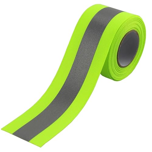 ZRHWSPD Reflektorband Silbernes reflektierendes Klebeband for Aufnähen von Sicherheitsstoff, Gurtband, Zierstreifen, 5 cm x 2 cm x 2 m(Green-2m) von ZRHWSPD