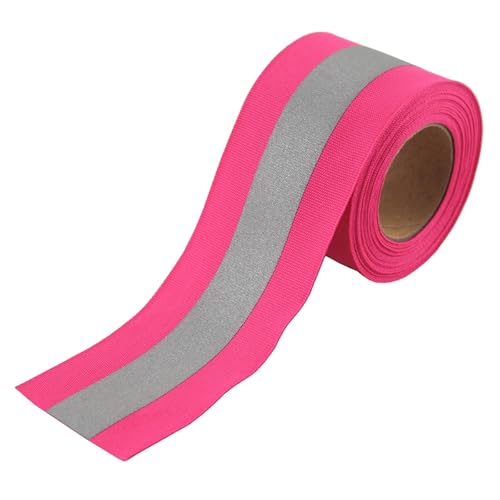 ZRHWSPD Reflektorband Silbernes reflektierendes Klebeband for Aufnähen von Sicherheitsstoff, Gurtband, Zierstreifen, 5 cm x 2 cm x 2 m(Red-2m) von ZRHWSPD