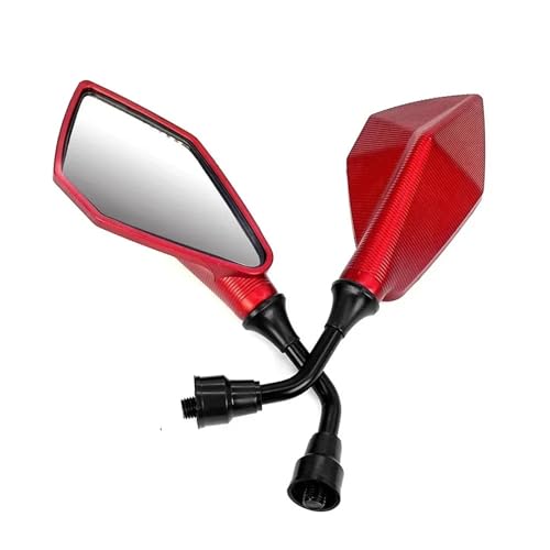 ZRHYRG Seitenspiegel Motorrad Rückspiegel Ersatz Teile Roller E-Bike Rückfahr Hilfs Spiegel Modifizierte Zubehör Motorrad Spiegel Set(Red) von ZRHYRG