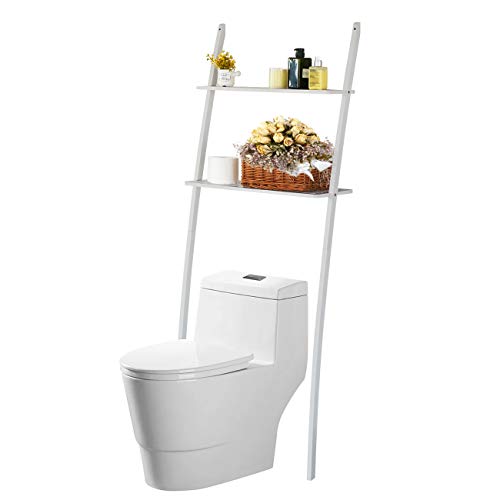 Toilettenregal Waschmaschinenregal platzsparendes Badregal aus Bambus, Bad WC Regal Lagerregal mit 2 Ablagen -173x66x25 cm von ZRI Bamboo