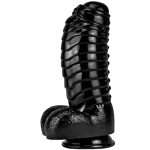 30 cm Riesen Dildo mit Textur Silikon Realistischer Dildo mit Starkem Saugnapf Anal Dildo für G-Punkt Stimulation Anal Expander Big Dildo für Frauen Männer Paare Extreme Erotik Sex Toys,Schwarz von ZRJAENW