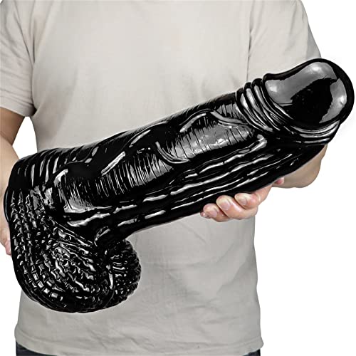 39cm Riesen Dildo mit Starkem Saugnapf Silikon Monster Dildo Animal Dildo G-Punkt Stimulieren Prostata Massage Analdildo üBergroßer Penis SM Masturbation Sexspielzeug für Frauen Männer,Black von ZRJAENW