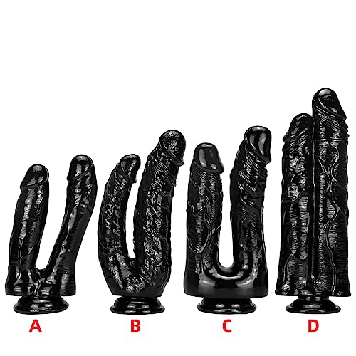 Doppeldildo, Analdildo 4 GrößEn Silikon mit Starkem Saugnapf Perfekter Real Venen Doppel Analplug für Frauen G-Punkt Stimulation Masturbation XXL Dildo für Lesben SM Extrem Sexspielzeug,A von ZRJAENW
