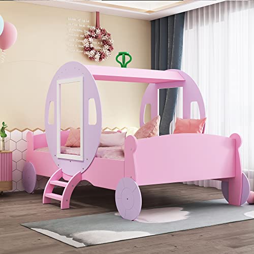 Prinzessinnen-Kutsche, Kinderbett, 90 x 190 cm, Rosa, 90 x 190 cm von ZRPZSW