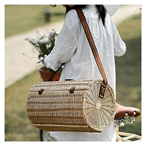 Picknickkorb Tragbarer Rattan-Picknickkorb für 2 Personen, Riemen, Picknick-Aufbewahrungskorb, Picknickkörbe für den Außenbereich mit Deckel Picknickkorb Tragbarer Rattan-Picknickkorb für 2 Personen, Riemen, Picknick-Aufbewahrungskorb, Picknickkörbe für den Außenbereich mit Deckel von ZRQSMCX