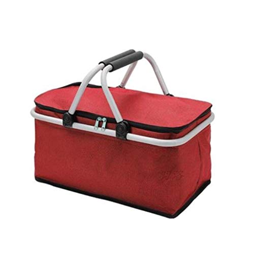 Picknicktaschen, tragbarer Picknickkorb, faltbarer Isolierkorb, Frischhaltebox für draußen, Kühlakku, tragbare Box zum Mitnehmen, Essensbox, Einkaufskorb für Reisen und Camping (Rotwein 48 x 28 x 24 c Picknicktaschen, tragbarer Picknickkorb, faltbarer Isolierkorb, Frischhaltebox für draußen, Kühlakku, tragbare Box zum Mitnehmen, Essensbox, Einkaufskorb für Reisen und Camping (Rotwein 48 x 28 x 24 c von ZRQSMCX
