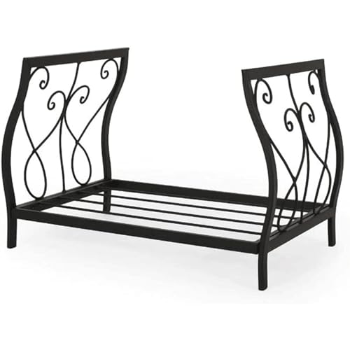 ZRQSMCX 30" mittelgroßer Brennholzständer aus Metall, runder, wetterfester Holzlagerständer, schwarzer Feuerstellenhalter für Terrasse, Hof, Rasen und Garten von ZRQSMCX
