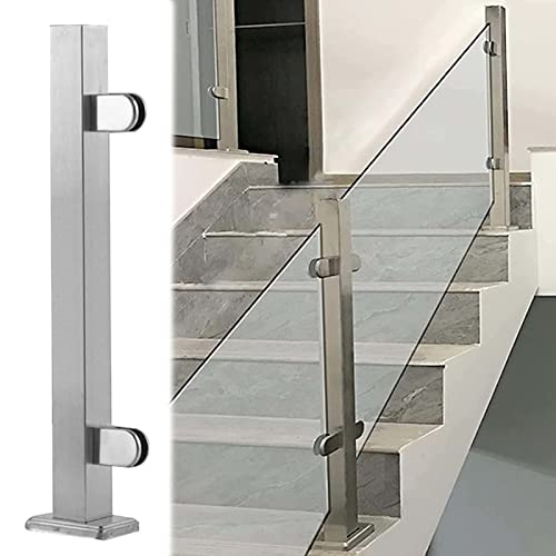 ZRQSMCX Balustradenpfosten-Set aus Edelstahl und Glas, silbernes Glasgeländersystem für Treppen- und Dachbodenplattformen, anpassbare Glasplattenklemme, einfach zu montieren,End Post-85cm/33.5" ZRQSMCX Balustradenpfosten-Set aus Edelstahl und Glas, silbernes Glasgeländersystem für Treppen- und Dachbodenplattformen, anpassbare Glasplattenklemme, einfach zu montieren,End Post-85cm/33.5" von ZRQSMCX