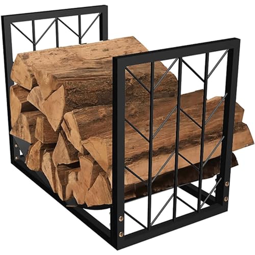 ZRQSMCX Brennholzregal, Stapelregal für die Holzlagerung im Innen- und Außenbereich, Robuster Kaminholzhalter aus Metall, Tragkraft 60 kg, von ZRQSMCX