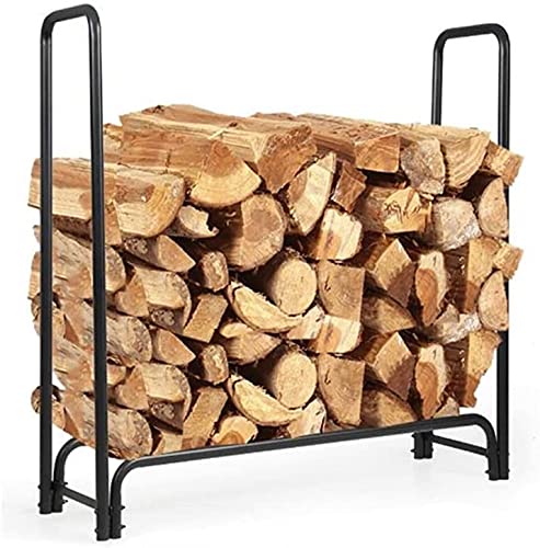 ZRQSMCX Brennholzständer, Abnehmbarer Holzaufbewahrungshalter Aus Metall, Kaminzubehör Aus Eisen Für Die Gartenterrasse Im Hinterhof,Schwarz,17 * 17 * 12 Zoll von ZRQSMCX