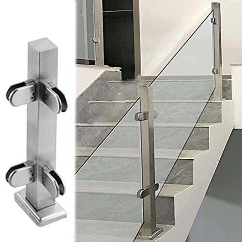 ZRQSMCX Edelstahl-Glas-Balustradenpfosten-Set, silbernes Glasgeländersystem für Treppen-Loft-Plattformen, anpassbare Glasplattenklemme, einfach zu montieren,Corner Post-105cm/41.3" ZRQSMCX Edelstahl-Glas-Balustradenpfosten-Set, silbernes Glasgeländersystem für Treppen-Loft-Plattformen, anpassbare Glasplattenklemme, einfach zu montieren,Corner Post-105cm/41.3" von ZRQSMCX