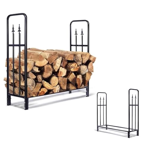 ZRQSMCX Garten-Kaminholzständer für drinnen und draußen, Eisenkunst, Kaminholzständer für drinnen und draußen, Kleiner Holzhalter für Kamindekor, Kaminholzhalter für draußen, einfach zu montieren, ZRQSMCX Garten-Kaminholzständer für drinnen und draußen, Eisenkunst, Kaminholzständer für drinnen und draußen, Kleiner Holzhalter für Kamindekor, Kaminholzhalter für draußen, einfach zu montieren, von ZRQSMCX