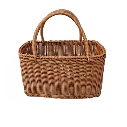 ZRQSMCX Gewebte Aufbewahrung, gewebte Box, Aufbewahrungstasche mit Griff, Picknickkorb, Küchenbrot, Einkaufskorb ZRQSMCX Gewebte Aufbewahrung, gewebte Box, Aufbewahrungstasche mit Griff, Picknickkorb, Küchenbrot, Einkaufskorb von ZRQSMCX