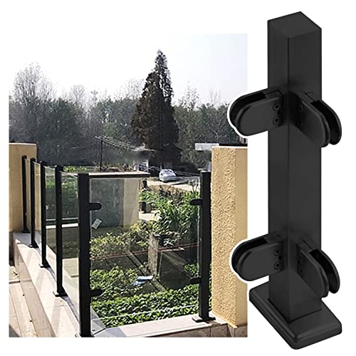 ZRQSMCX Glasbalkongeländersystem, Glasbalustradenpfosten für Treppendecks, Glasgeländer-Handlaufklemmen für 1/4-1/2 Zoll Glas, Terrassenzaunstangen-Set,Black-Corner Post-60cm ZRQSMCX Glasbalkongeländersystem, Glasbalustradenpfosten für Treppendecks, Glasgeländer-Handlaufklemmen für 1/4-1/2 Zoll Glas, Terrassenzaunstangen-Set,Black-Corner Post-60cm von ZRQSMCX